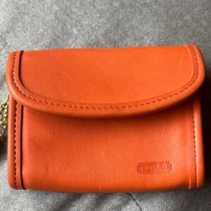 Coach Vibrant Orange Leather Wallet